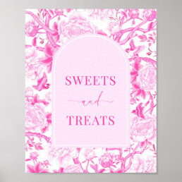 Sweets &amp; Treats Fuchsia Chinoiserie Bridal Sign