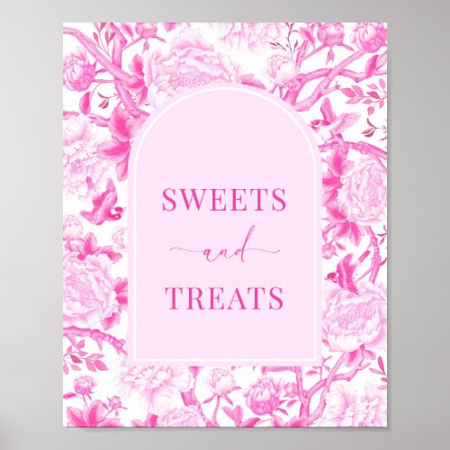 Sweets  Treats Fuchsia Chinoiserie Bridal Sign