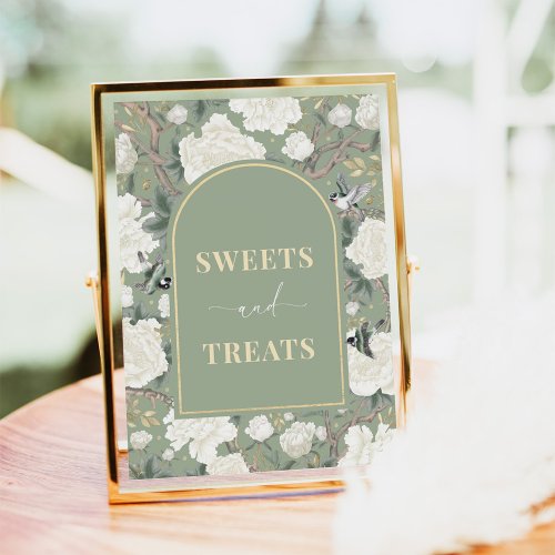 Sweets  Treats Sage Green Chinoiserie Bridal Sign