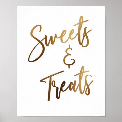 Sweets  Treats Simple Gold Handwriting Sign