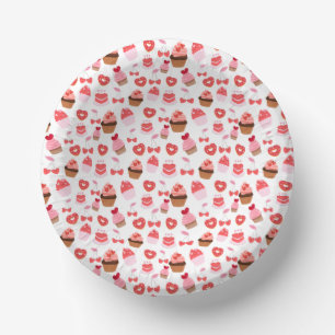 Sweets Valentine's Day Cupcakes Party Dessert Paper Bowls