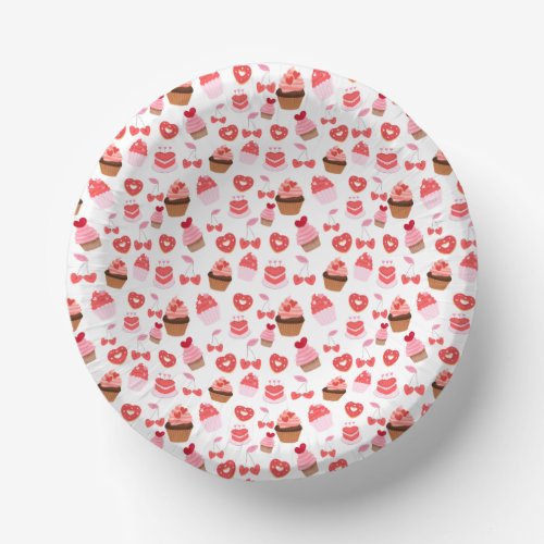 Sweets Valentine's Day Cupcakes Party Dessert Paper Bowls