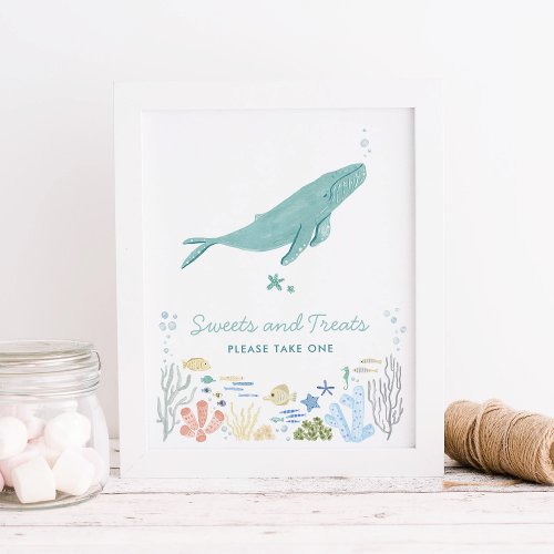 Sweets Whale Under The Sea Baby Shower  Poster