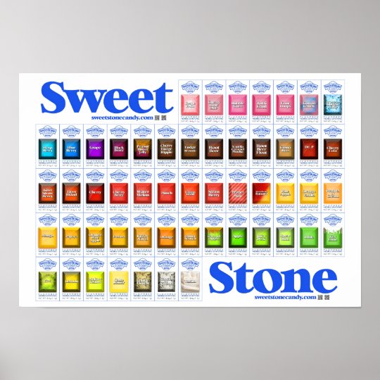 SweetStone Candy Flavor List Poster