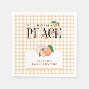 Sweety Little Peach & Floral Baby Shower Napkins