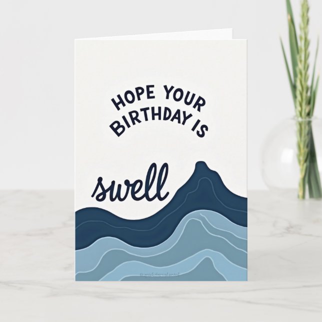 Swell Arched Script Birthday Card (Front)