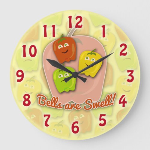 Swell Bell Peppers Large Clock