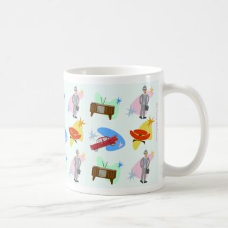 Swell Life Fun Sixties Cartoon Pattern 