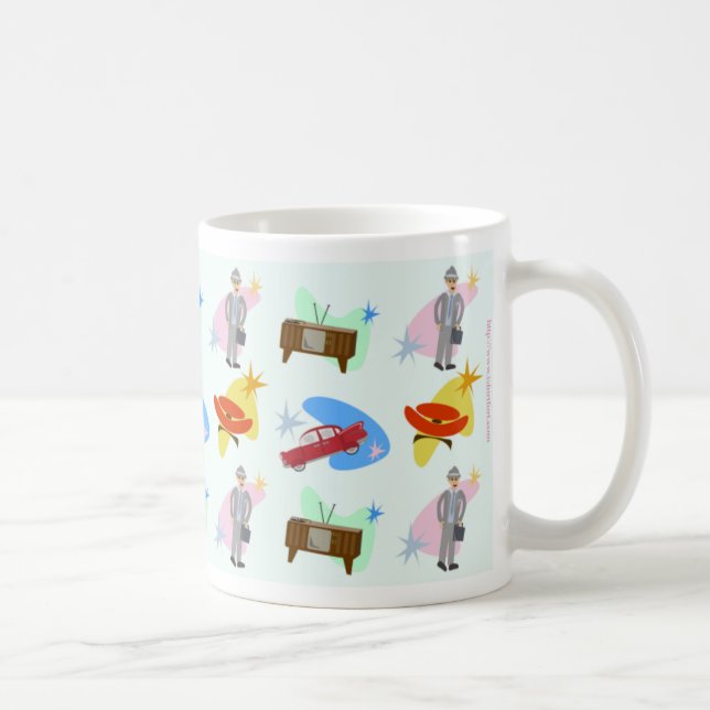 Swell Life Fun Sixties Cartoon Pattern  Coffee Mug (Right)