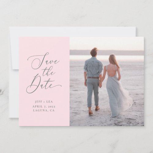 Swept Letters Beautiful Engagement Save the Date Invitation