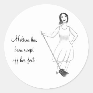 Swept Off Her Feet Bridal Shower Stickers