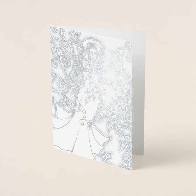 Swept up Ink Goddess Pagan Art Foil Card (Front)