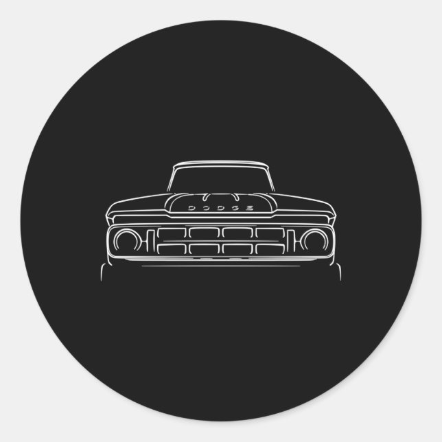 Sweptline Truck Hot Rod Classic Round Sticker (Front)