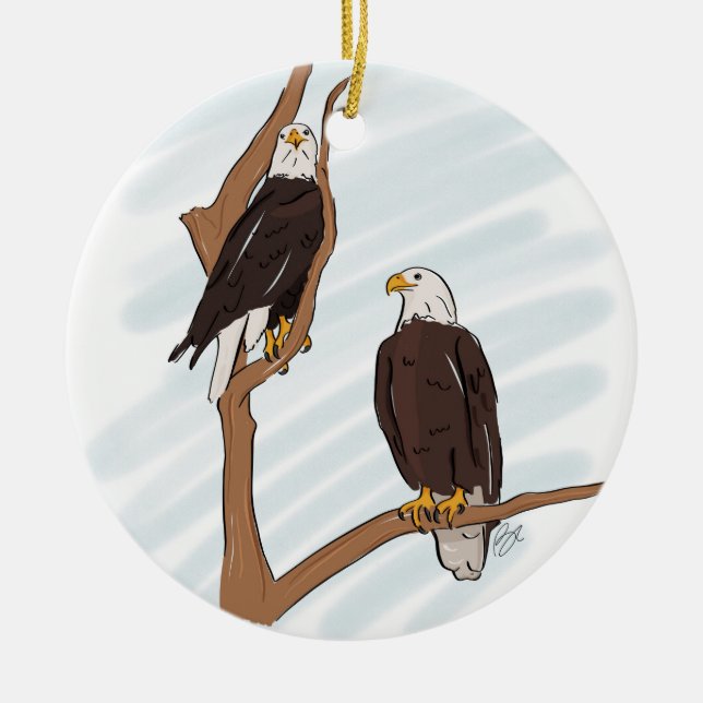 SWFEC Bald Eagle Couple Holiday Ornament (Front)