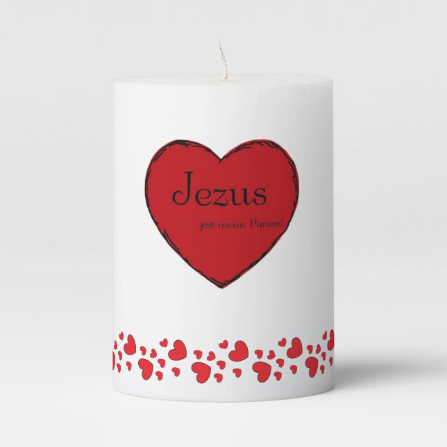 Świeca filarowa z kolekcji "Jezus jest moim Panem! Pillar Candle (Front)