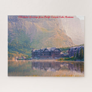 Swift Current Lake Montana.Christmas Greetings Jigsaw Puzzle