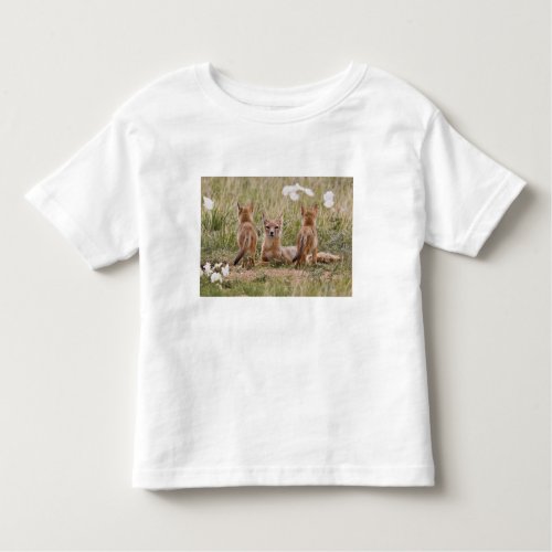 Swift Fox Vulpes velox female with young at Toddler T_shirt
