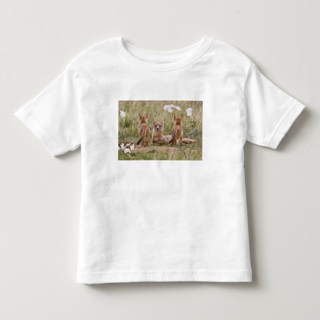 Swift Fox (Vulpes velox) female with young at Toddler T-shirt (Front)