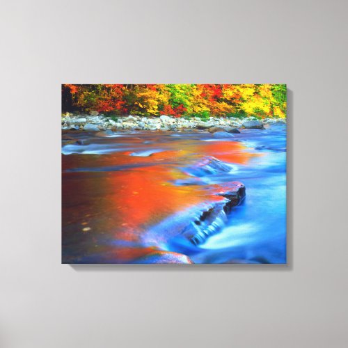 Swift River reflecting autumn colors Canvas Print