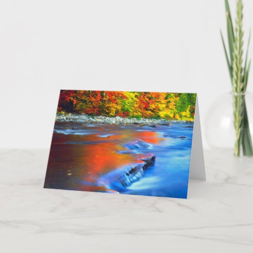 Swift River reflecting autumn colors Card