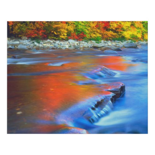 Swift River reflecting autumn colors Faux Canvas Print