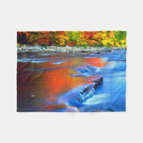 Swift River reflecting autumn colors Fleece Blanket