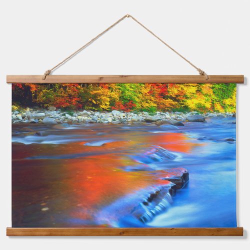 Swift River reflecting autumn colors Hanging Tapestry