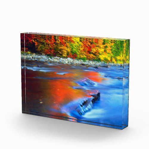 Swift River reflecting autumn colors Photo Block