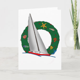 SWIFT SAILBOAT WREATH HOLIDAY CARD