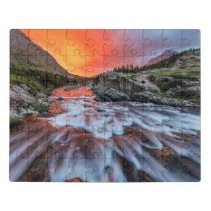 Swiftcurrent Falls   Glacier National Park Montana Jigsaw Puzzle
