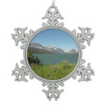 Swiftcurrent Lake at Glacier National Park Snowflake Pewter Christmas Ornament