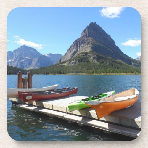 Swiftcurrent Lake Boats_ Glacier National Park Drink Coaster