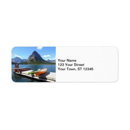 Swiftcurrent Lake Boats_ Glacier National Park Label