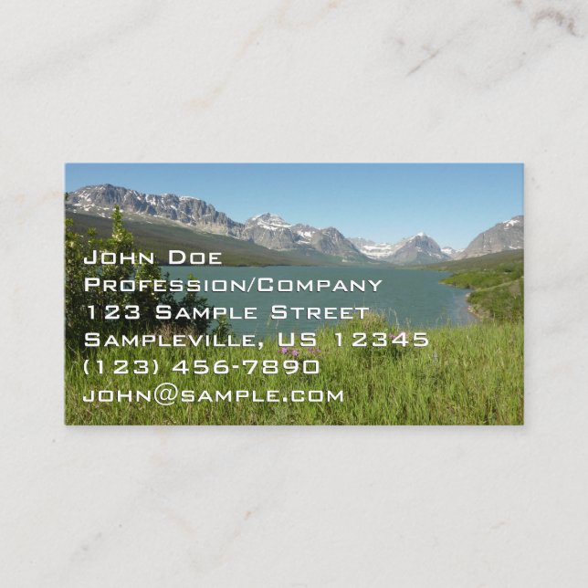 Swiftcurrent Lake View at Glacier National Park Business Card (Front)