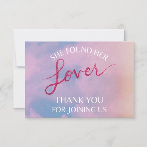 Swiftie_inspired lover party bride to be thank you card