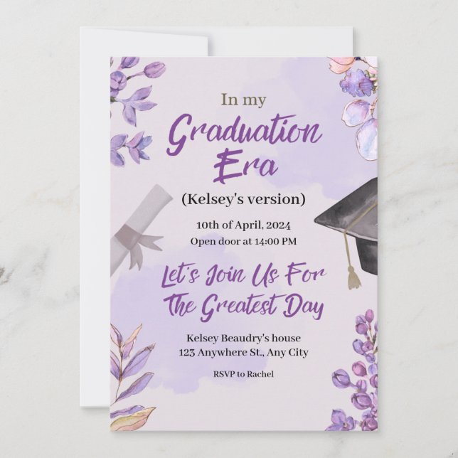 Swiftie themed In Her Era Graduation Invitation (Front)