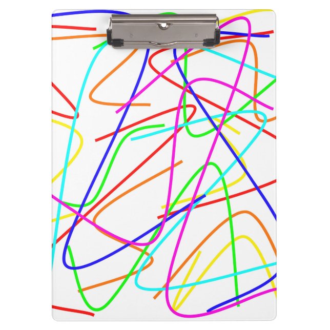 Swiggle Color Lines Cilpboard Clipboard (Front)
