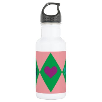 Swim Argyle Stainless Steel Water Bottle by PolkaDotTees at Zazzle