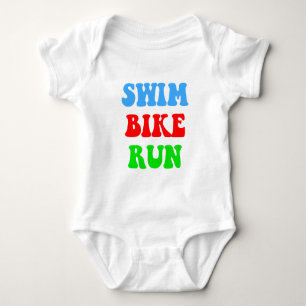 Swim Bike Run Baby Bodysuit