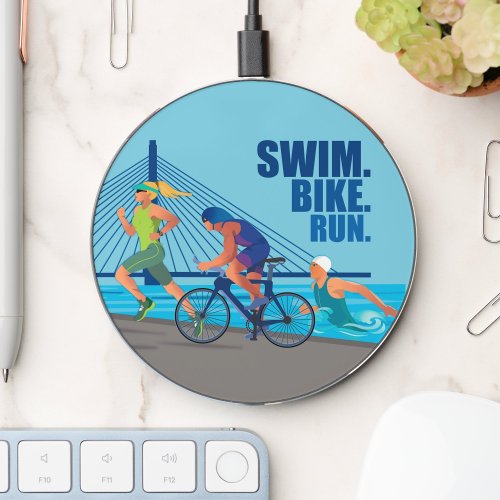 SWIM BIKE RUN Charge Up with Multisport Energy Wireless Charger