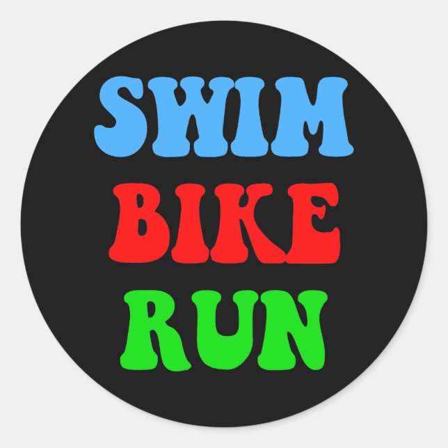 Swim Bike Run Classic Round Sticker (Front)