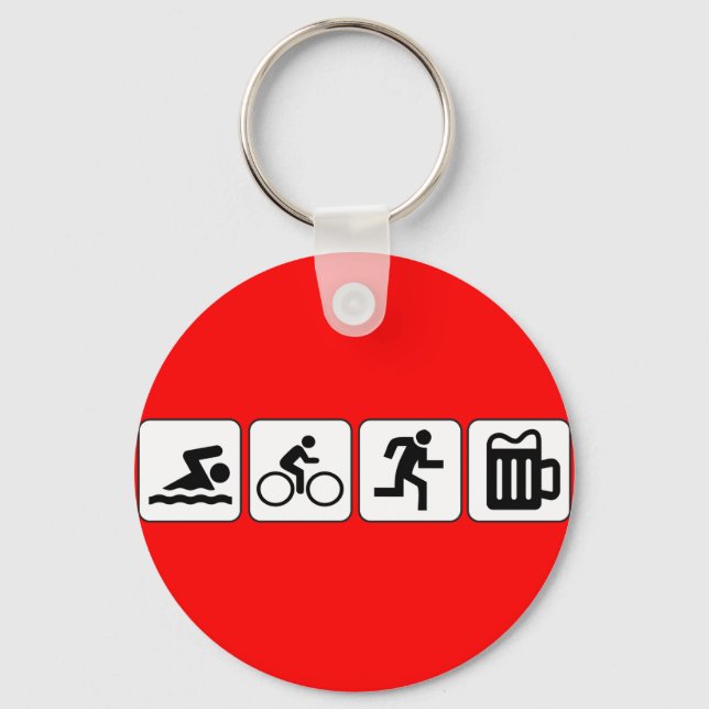 Swim Bike Run Drink Keychain (Front)