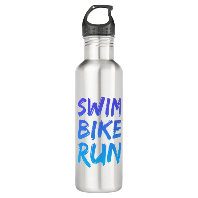 Swim Bike Run great design Stainless Steel Water Bottle (Front)