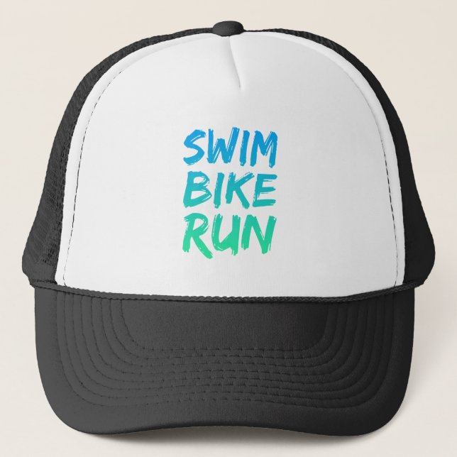 Swim Bike Run great design Trucker Hat (Front)