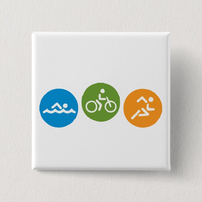 Swim Bike Run Pinback Button (Front)