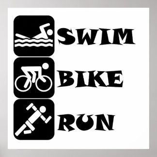 Swim Bike Run Posters | Zazzle