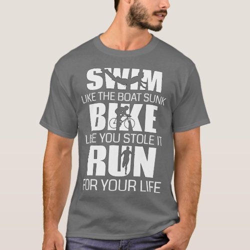 Swim Bike Run Swimming Running Biking  T_Shirt