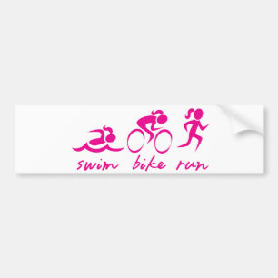 Swim Bike Run Tri Girl Bumper Sticker
