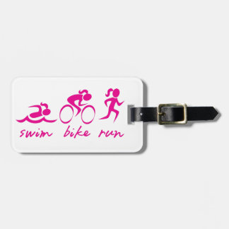 Swim Bike Run Tri Girl Luggage Tag