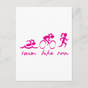 Swim Bike Run Tri Girl Postcard